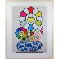 村上隆「青花の壺に村上フラワー」額装