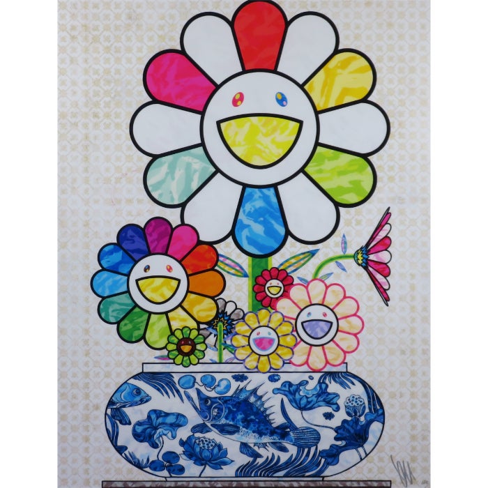 村上隆「青花の壺に村上フラワー」イメージ